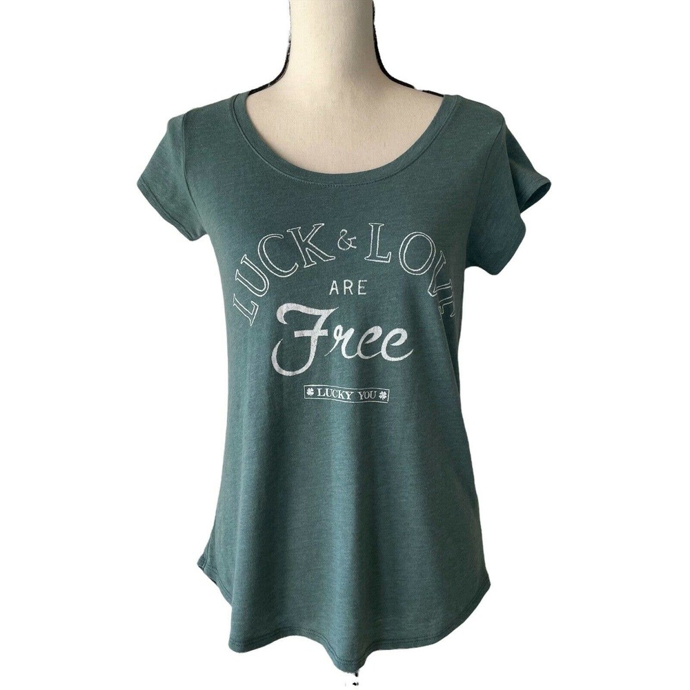 Lucky Brand Green Short Sleeve Graphic T-Shirt Size S